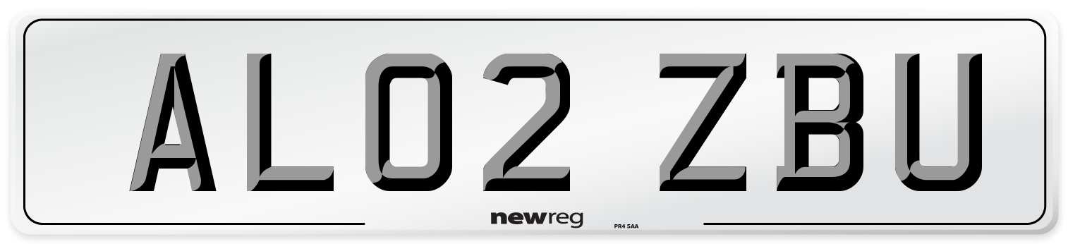 AL02 ZBU Number Plate from New Reg